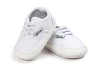 Dadawen Baby Boys Girls Shoes Canvas Toddler Sneakers 0-18 Months Anti-Slip Casual Shoes-White