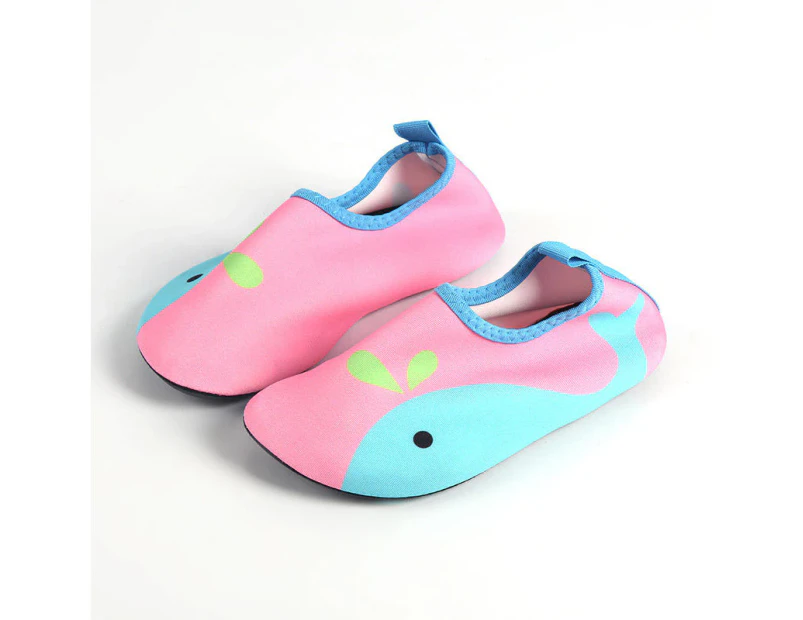 Dadawen Baby Boys Girls Water Shoes Non-Slip Swim Shoes Barefoot Skin Aqua Socks for Beach-Pink