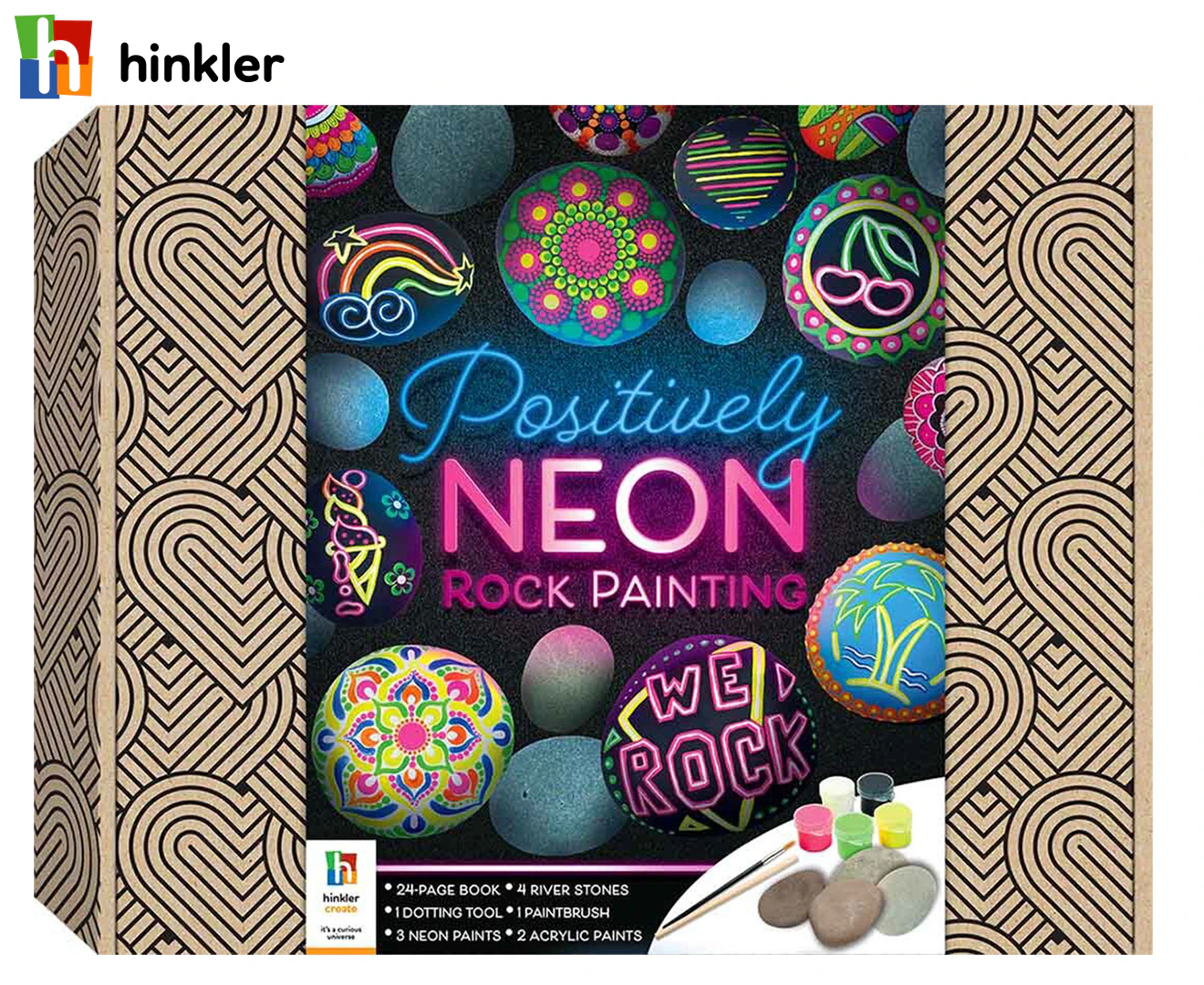 Craft Maker Electrifying Neon Rock Painting Craft Activity Kit Hobby Project