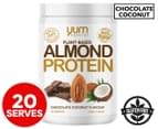 YUM Natural Plant-Based Almond Protein Powder Chocolate Coconut 740g / 20 Serves 1