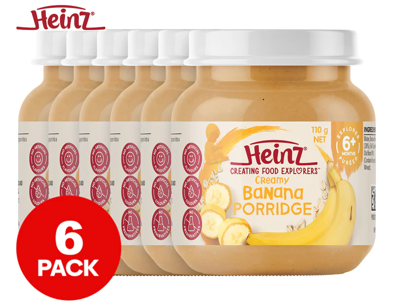 6 x Heinz for Baby Food in Jar Banana Porridge 110g