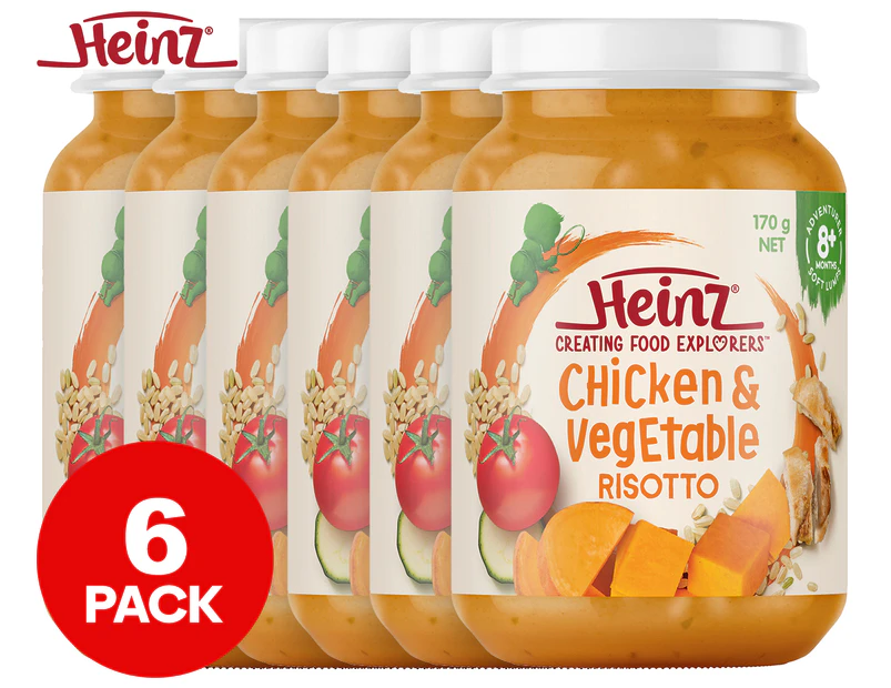 6 x Heinz for Baby Food in Jar Chicken & Vegetable Risotto 170g