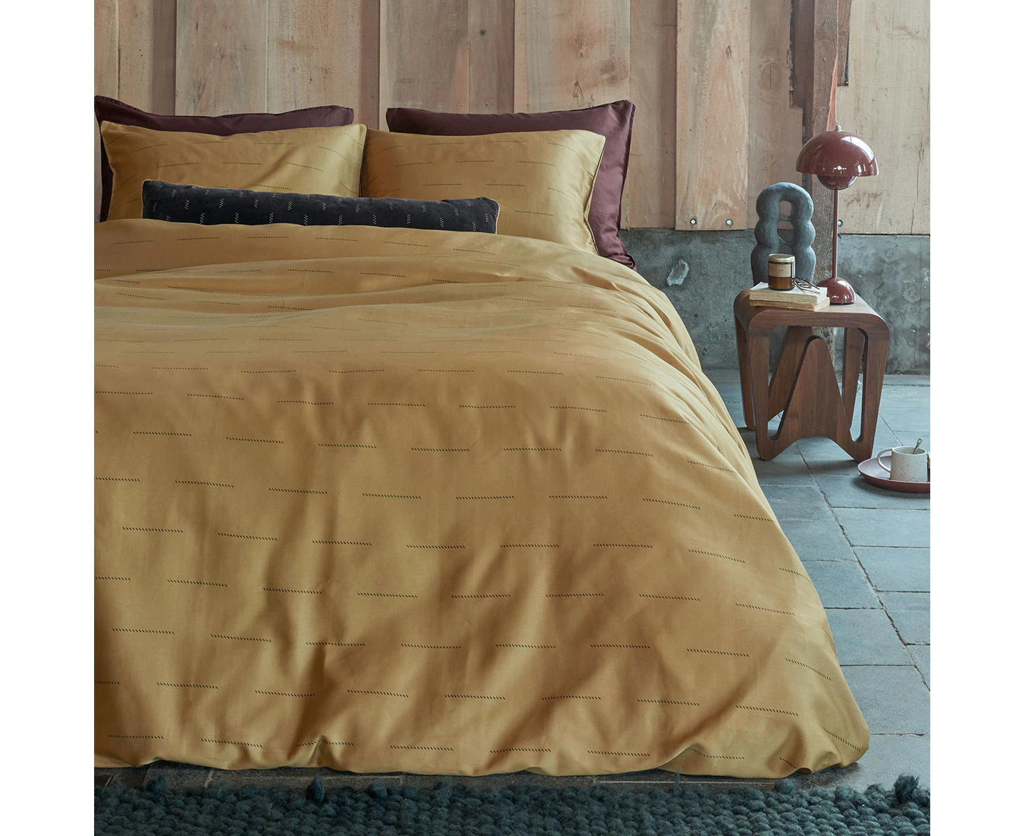 PIP Studio Blurred Lines Yellow Cotton Sateen Quilt Cover Set