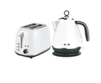 Vintage Electric Kettle & 2 Slice Toaster SET Combo Deal Stainless Steel - White