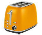 Vintage Electric Kettle & 2 Slice Toaster SET Combo Deal Stainless Steel - Mango Orange