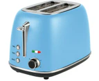Vintage Electric Kettle & 2 Slice Toaster SET Combo Deal Stainless Steel - Sky Blue