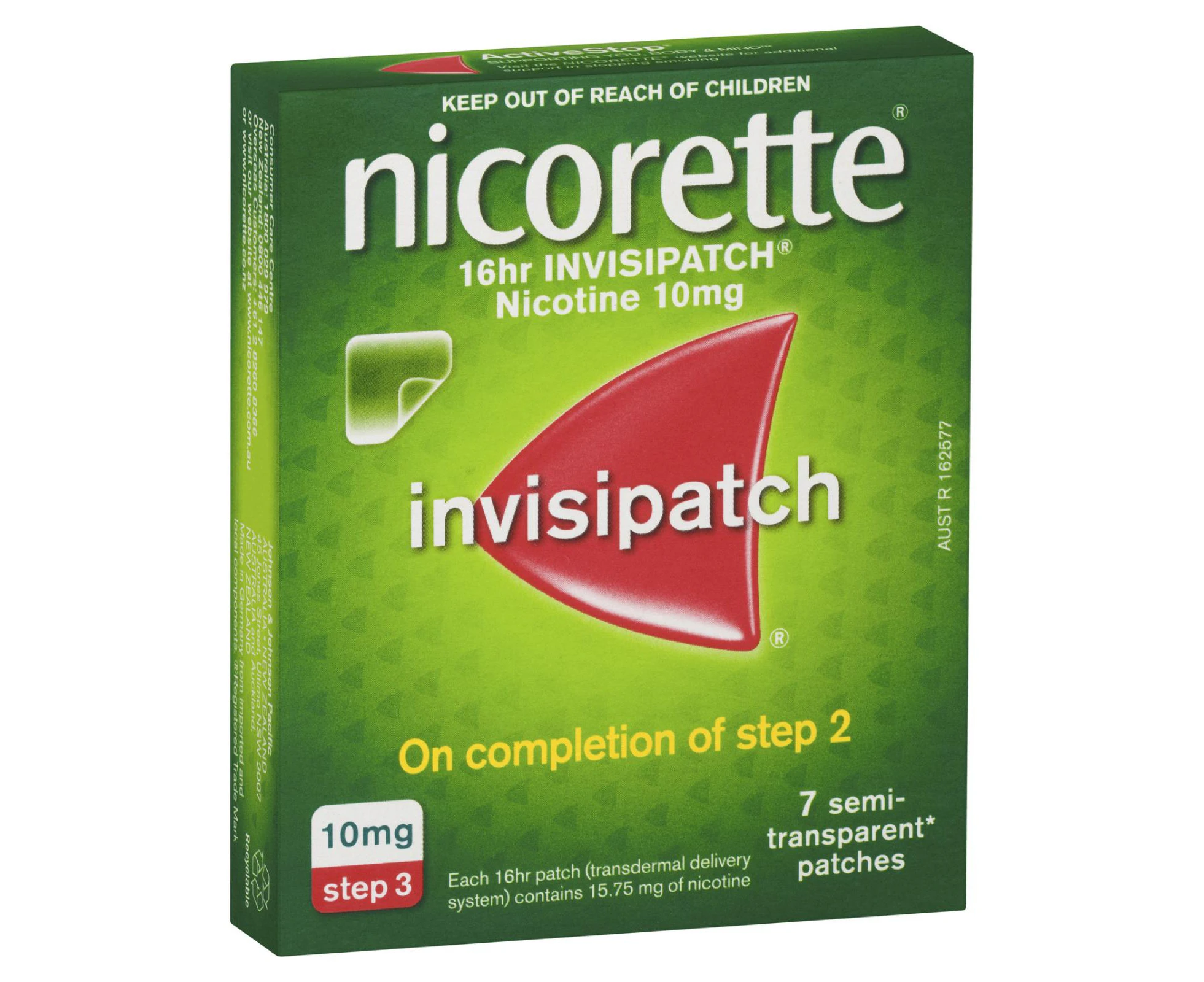 Nicorette Quit Smoking Nicotine 16 Hour Invisipatch Step 3 7 Pack