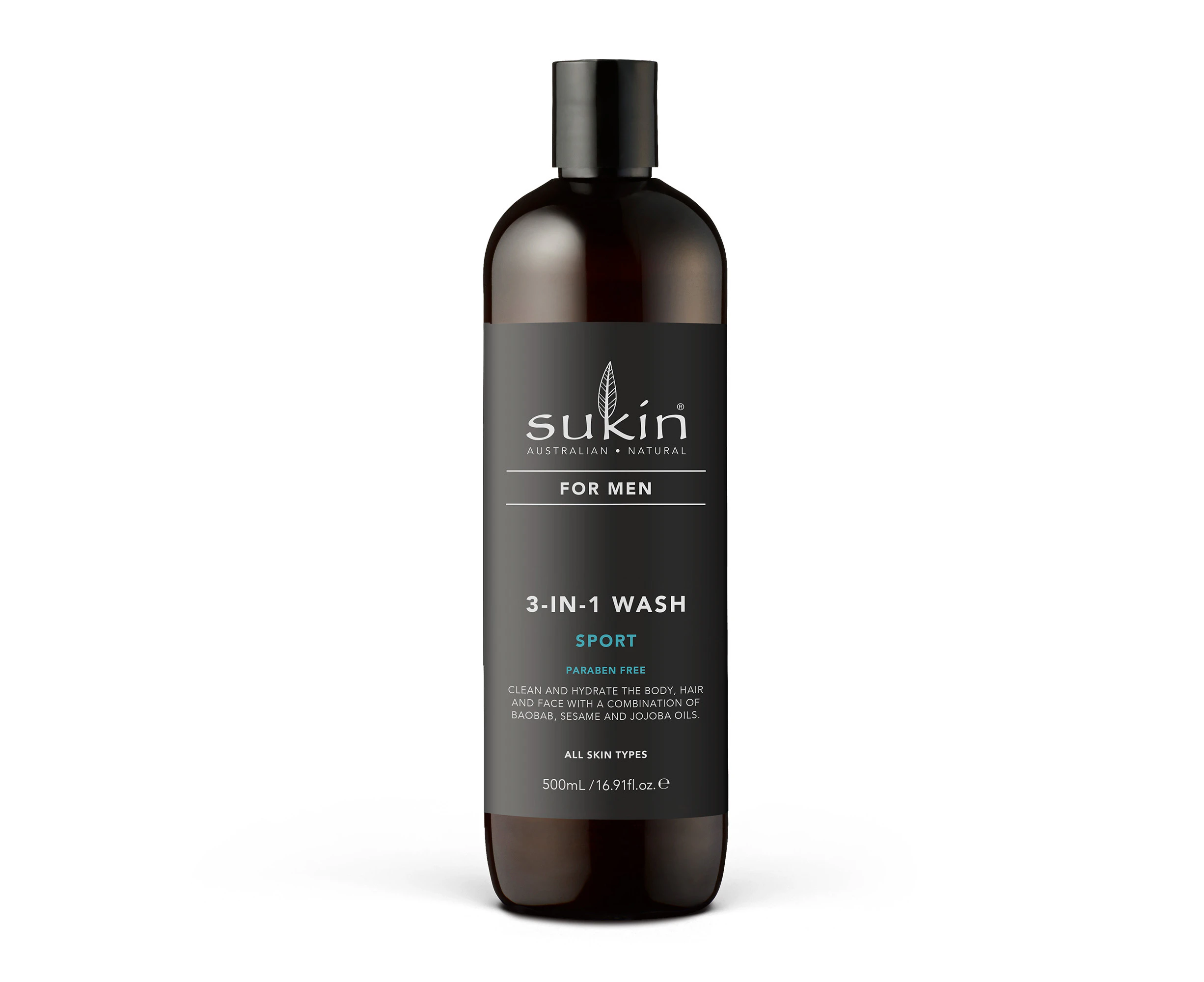 Sukin for Men 3-In-1 Wash Sport 500ml