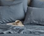 Gioia Casa Vintage French Linen Bed Sheet Set - Denim 3