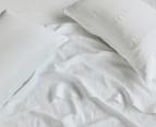 Gioia Casa Vintage French Linen Bed Sheet Set - White 4