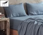 Gioia Casa Vintage French Linen Bed Sheet Set - Denim 1