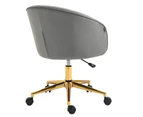 Grey Velvet Fabric Upholstered Office Chair Home Office Chair Chrome Base