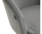 Grey Velvet Fabric Upholstered Office Chair Home Office Chair Chrome Base