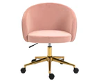 Pink Velvet Fabric Upholstered Office Chair Home Office Chair Chrome Base