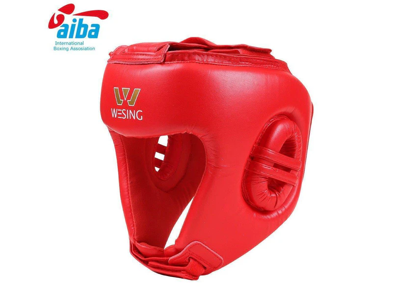 WESING Aiba Approved Leather Muay Thai MMA Boxing Head Guard