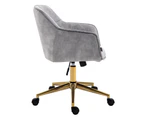 Silver Lined Velvet Fabric Upholstered Office Chair Home Office Chair
