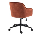 Amber Brown Lined Velvet Fabric Upholstered Office Chair Home Office Chair