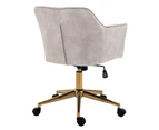 Beige Striped Velvet Fabric Upholstered Office Chair Home Office Chair