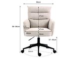 Beige Linen Fabric Upholstered Padded Office Chair Home Office Chair