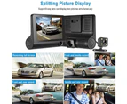 HD Front Rear & Interior Three Lens Car Dashboard Camera