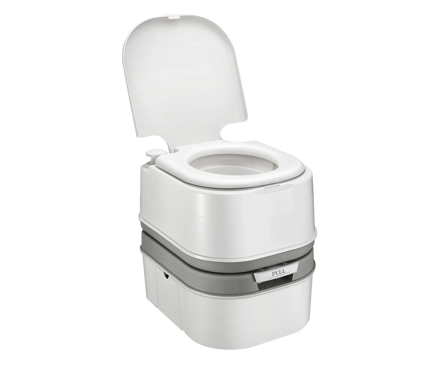 24L Portable Toilet Camping Travel Mobile Porta Potty White and Grey 46x38x44cm