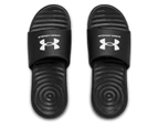 Under Armour Mens Ansa Fix Sliders Slip On Pool Shoes Summer Water Resistant - Black/White