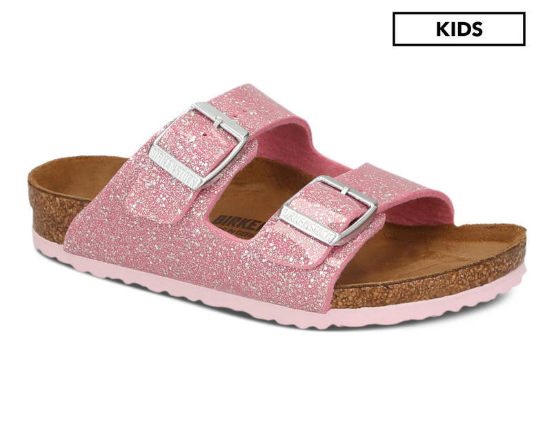 Birkenstock Kids' Arizona Narrow Fit Sandals - Cosmic Sparkle Candy Pink