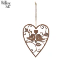 Willow & Silk Heart Lovebirds Hanging Wall Art