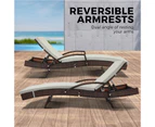 Livsip Outdoor Sun Lounge Wicker Lounger Setting Day Bed Rattan Sofa Furniture