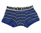 Bonds Boys Fit Trunk Underwear Boyleg Wideband Black Blue White Orange Cotton - Light Blue/Black/White Stripe (67s)