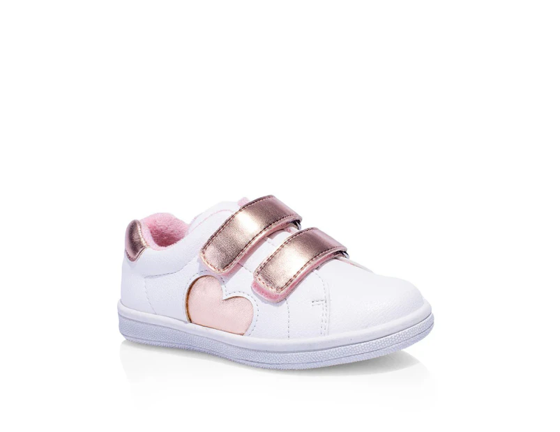 Grosby Sprinkle Heart White Rose Toddler Infant Girls Kids Shoes Synthetic Leather - White Rose