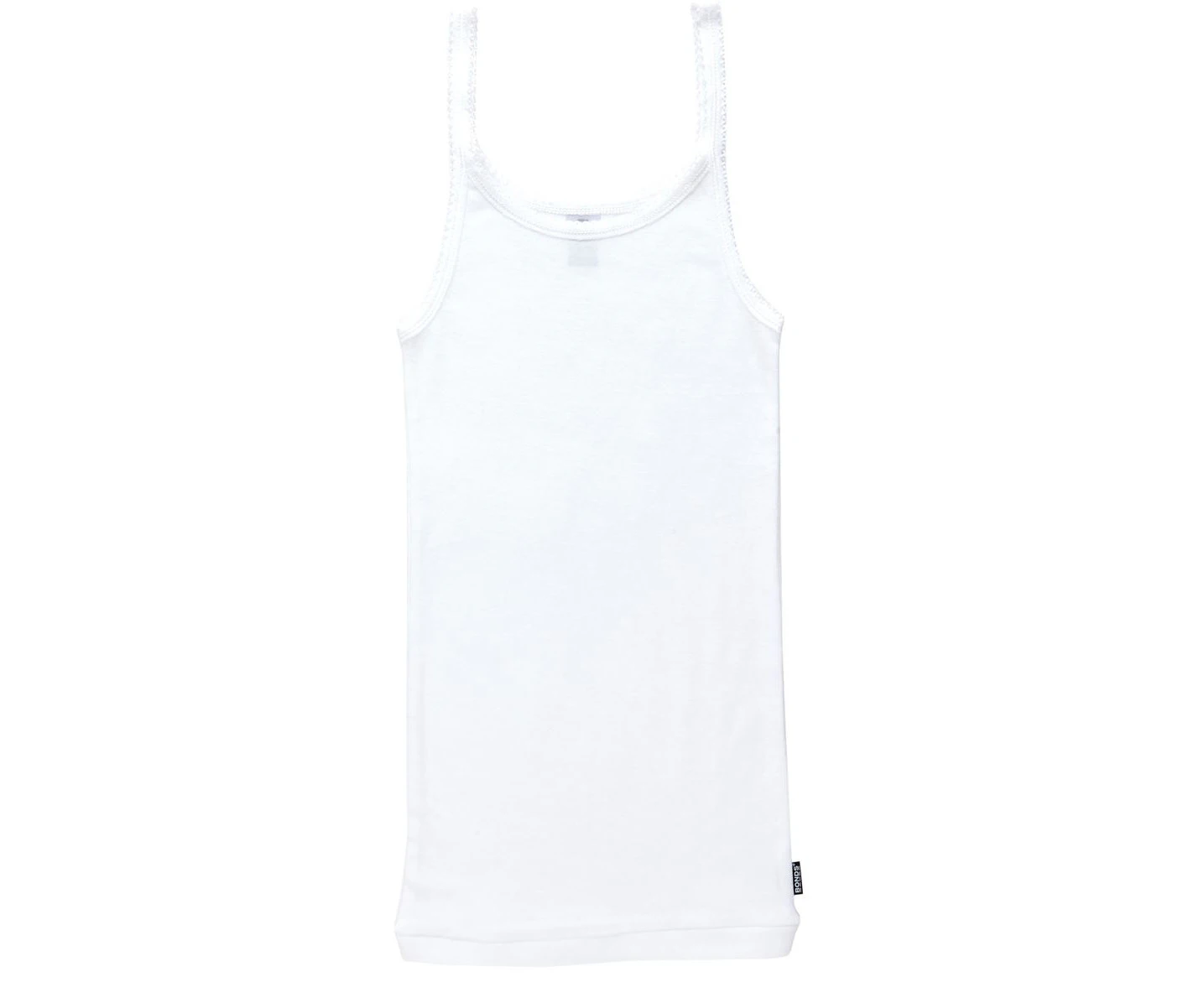 Bonds Girls Teena Cotton Singlet Singlets Top Vests Kids White Cotton - White