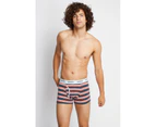 3 x Bonds Mens Trunks Briefs Boxers Underwear Clearance - Small Cotton - ORANGE/CHARCOAL/WHITE STRIPES