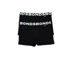 Unisex Kids Bonds Girls Boys 2 Pairs School Sports Netball Bike Shorts Boyleg Underwear Black Cotton/Elastane - BLACK