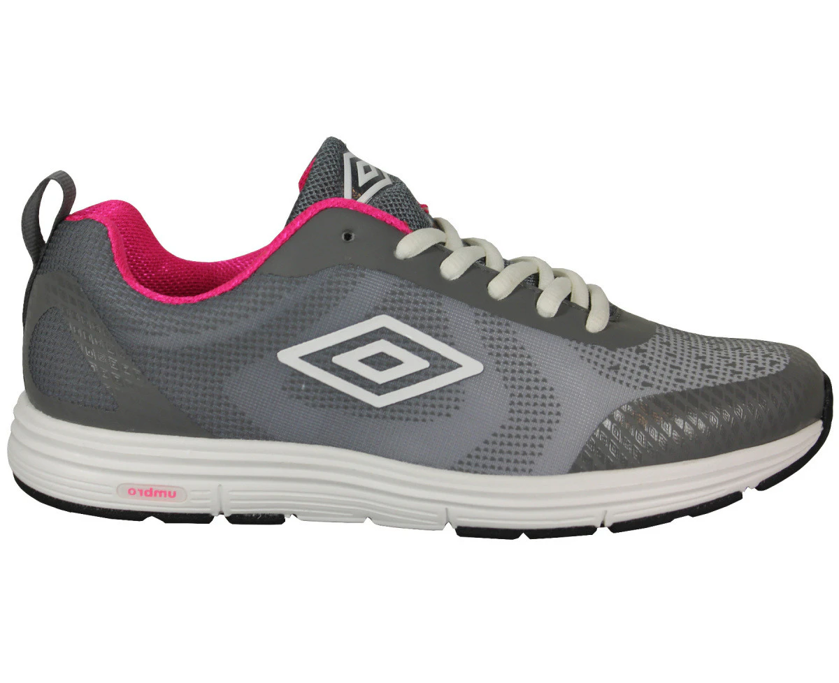 Umbro Honiara Runners Womens Running Trainers Grey Neon Pink Synthetic - Grey / Neon Pink