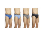 4 x Pairs Bonds Mens Hipster Briefs - Blue Grey Black Pks Cotton - Blue Grey Black