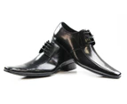 Mens Zasel Chase Lace Up Work Formal Casual Dress Wedding Shoes Leather - Black