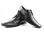 Mens Zasel Gabriel Black Lace Up Work Dress Formal Casual Business Shoes Leather - Black