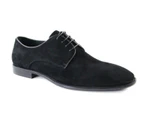 Zasel Hercules Black Leather Lace Up Ups Dress Casual Work Mens Men Shoes Suede - Black