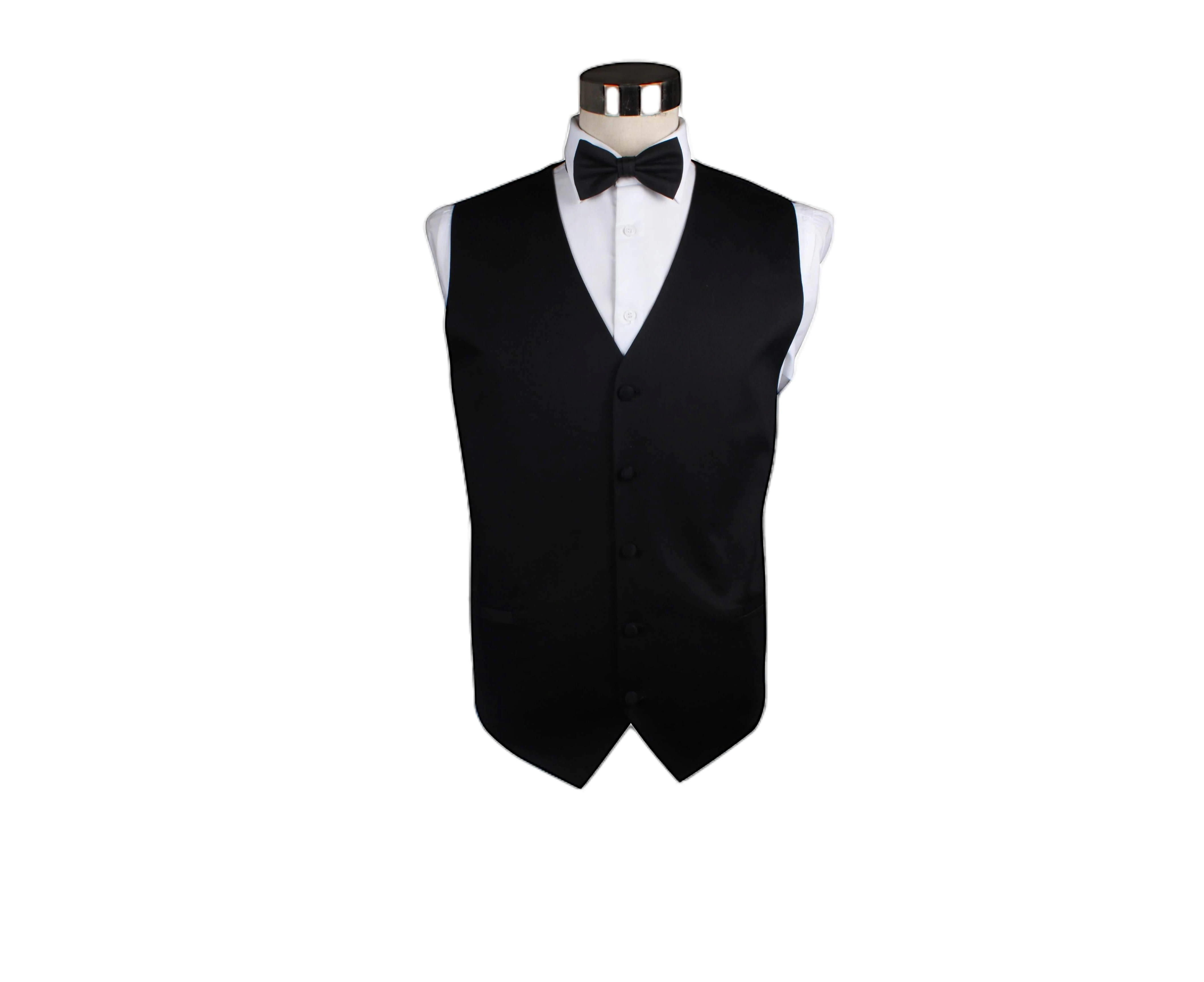 Mens Black Cotton Vest Waistcoast Cotton - Black