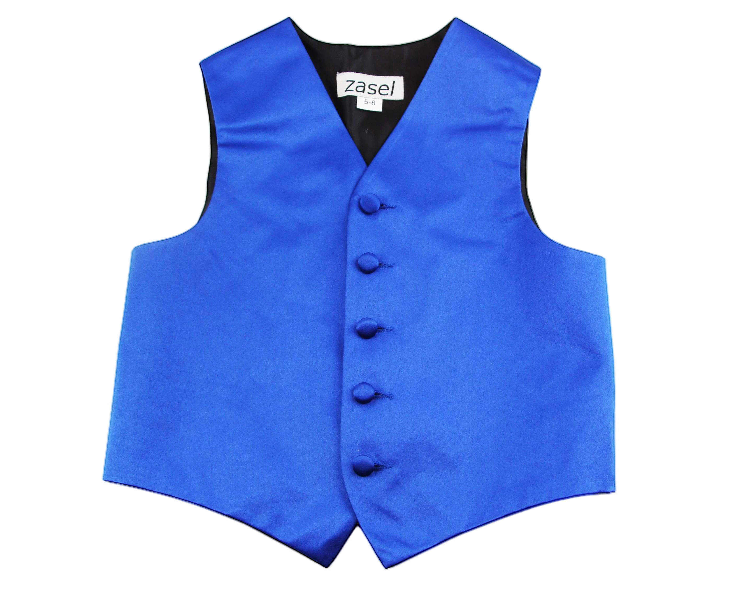 Royal Blue Boys Junior Vest Adjustable Waistcoat Polyester - Royal Blue