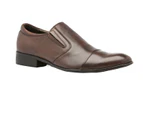 Mens Zasel Lani Coffee Brown Slip On Loafers Dress Work Shoes Leather - Coffee