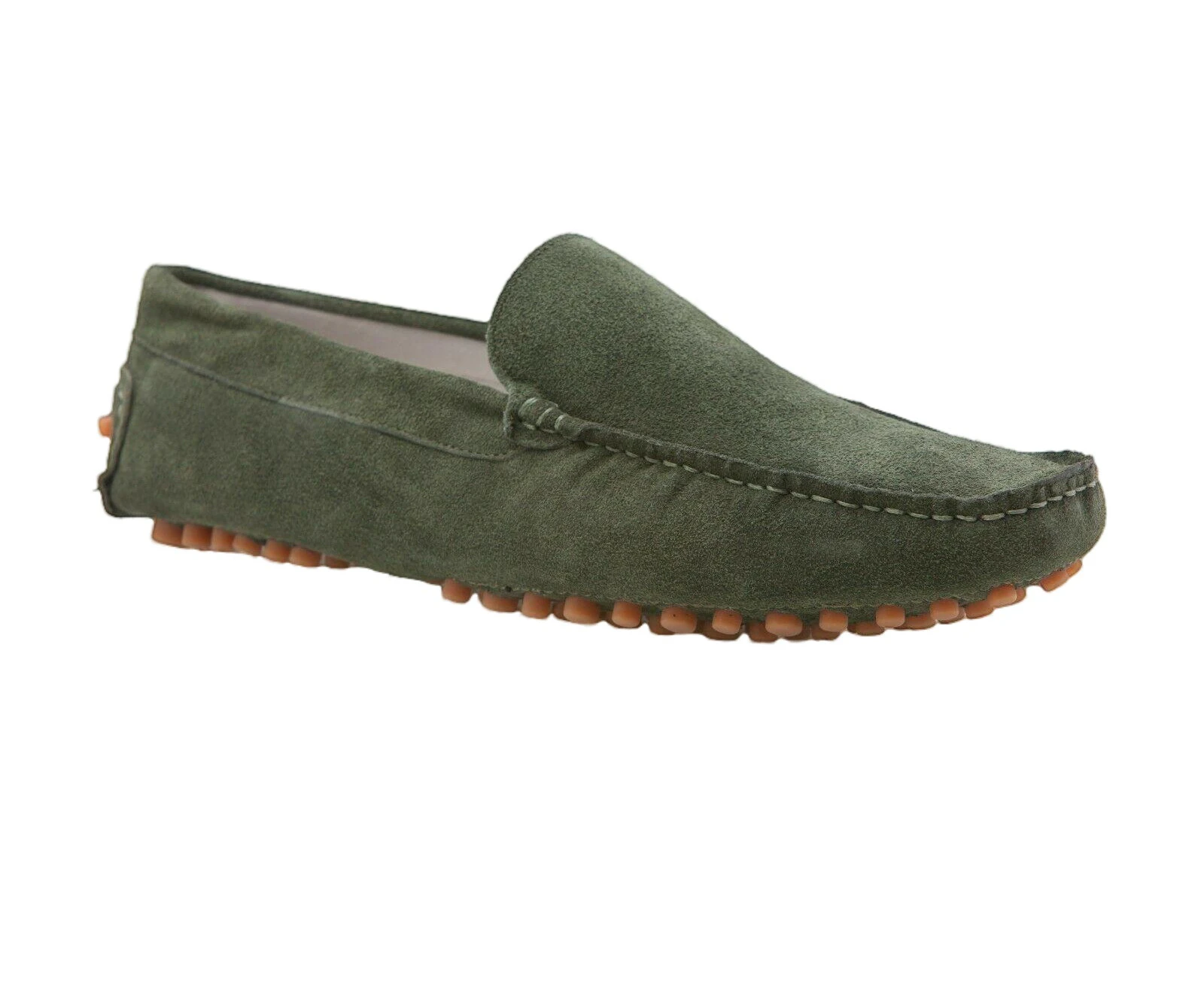 Mens Zasel Summer Boat Shoes Green Suede Casual Slip On Deck Driving Grip Loafers Synthetic - Green