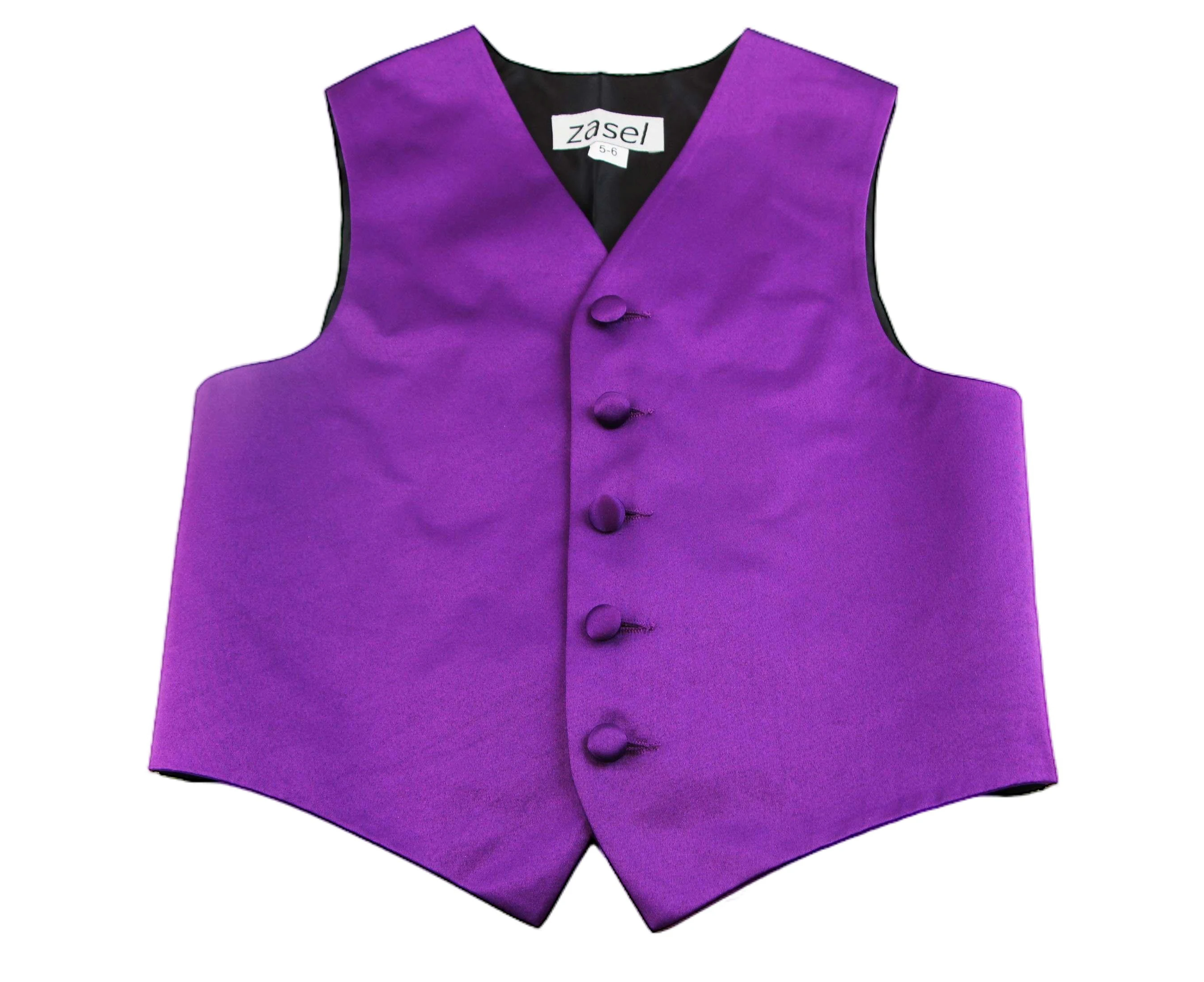 Dark Purple Boys Junior Vest Adjustable Waistcoat Polyester - Dark Purple