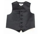 Black Boys Junior Vest Adjustable Waistcoat Polyester - Black