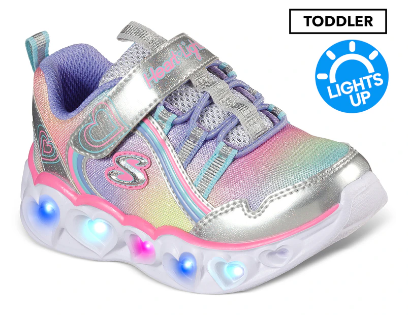 Skechers Toddler Girls' Heart Lights Rainbow Lux Sneakers - Multi
