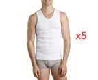 Bonds 5 Packs White Mens Chesty Cotton Plain Singlet Vest Tank Top Undergarment M7WL