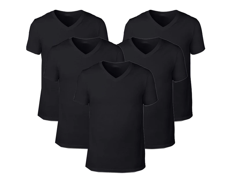 Bonds 5 Packs V Neck Raglan Blank Plain Basic Mens Black T-Shirt Tee Top