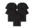 Bonds 5 Packs Crew Neck Raglan Blank Plain Basic Mens Black T-Shirt Tee Top