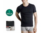 Bonds 5 Packs Crew Neck Raglan Blank Plain Basic Mens Black T-Shirt Tee Top